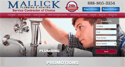 Desktop Screenshot of mallickplumbing.com